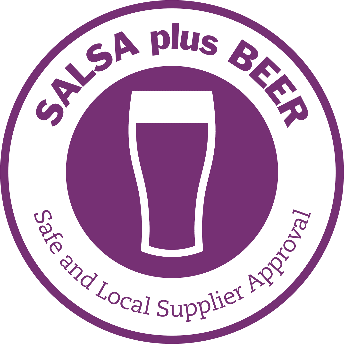 Salsa plus Beer safe and Local Supplier Approval logo