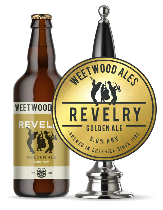 Revelry Description Weetwood Ales 1 Weetwood Ales Revelry Golden Ale bottle and pump
