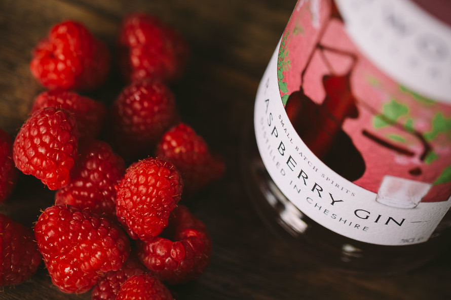 Close up of Weetwood Distillery raspberry gin