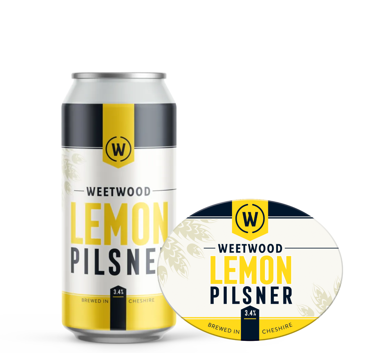 Lemon Pilsner 15 Weetwood Lemon Pilsner can and keg badge.